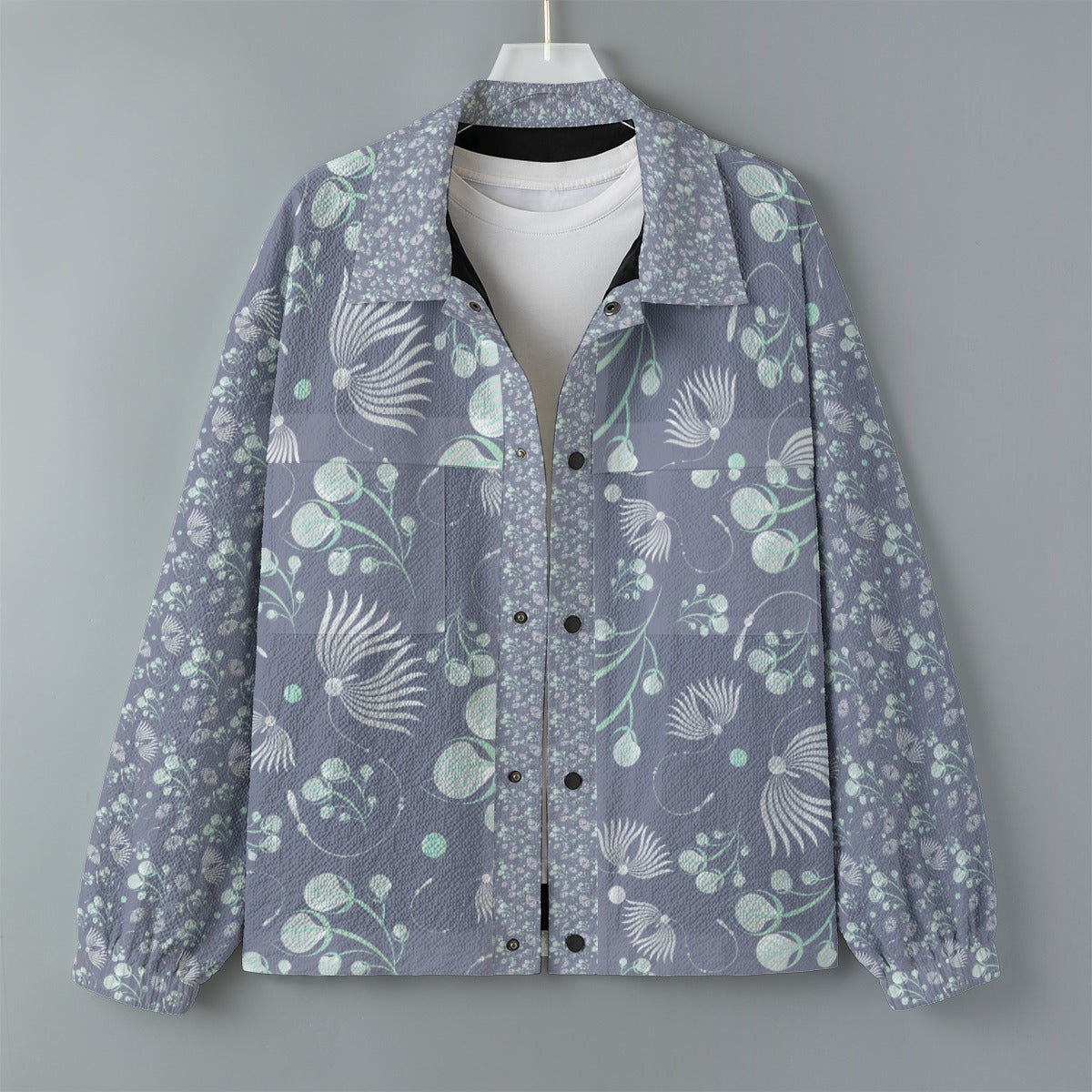 AOP Unisex Casual Lapel Jacket Kukloso Patchwork Collage No 46