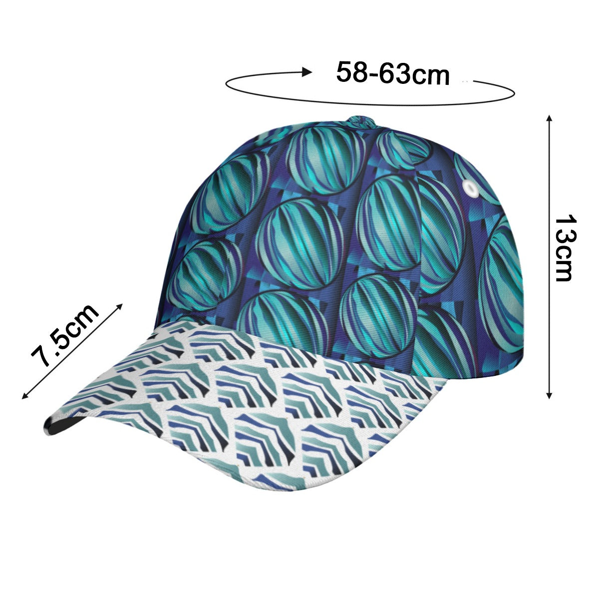 All-Over Unisex Print Peaked Cap With Box Kukloso Abstract Geo No 333