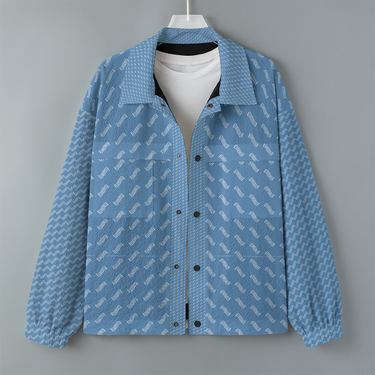 AOP Unisex Casual Lapel Jacket Kukloso Patchwork Collage No 22