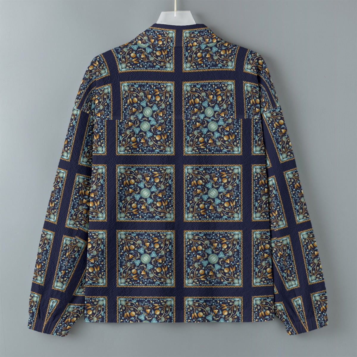 AOP Unisex Casual Lapel Jacket Kukloso Patchwork Collage No 70