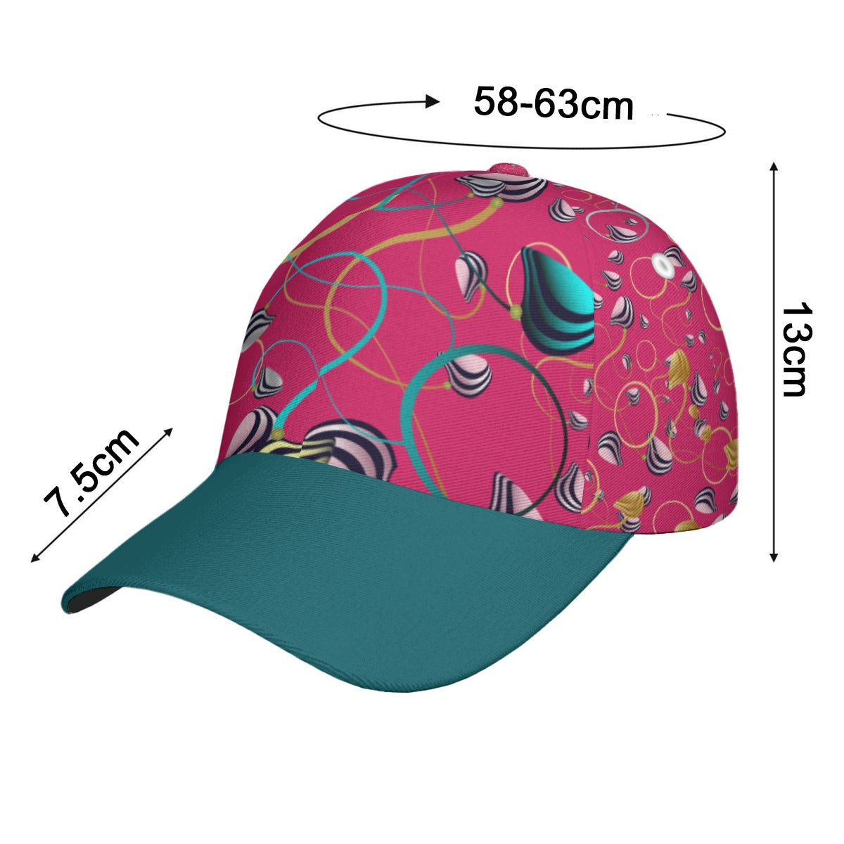 All-Over Unisex Print Peaked Cap With Box Kukloso Abstract Geo No 845
