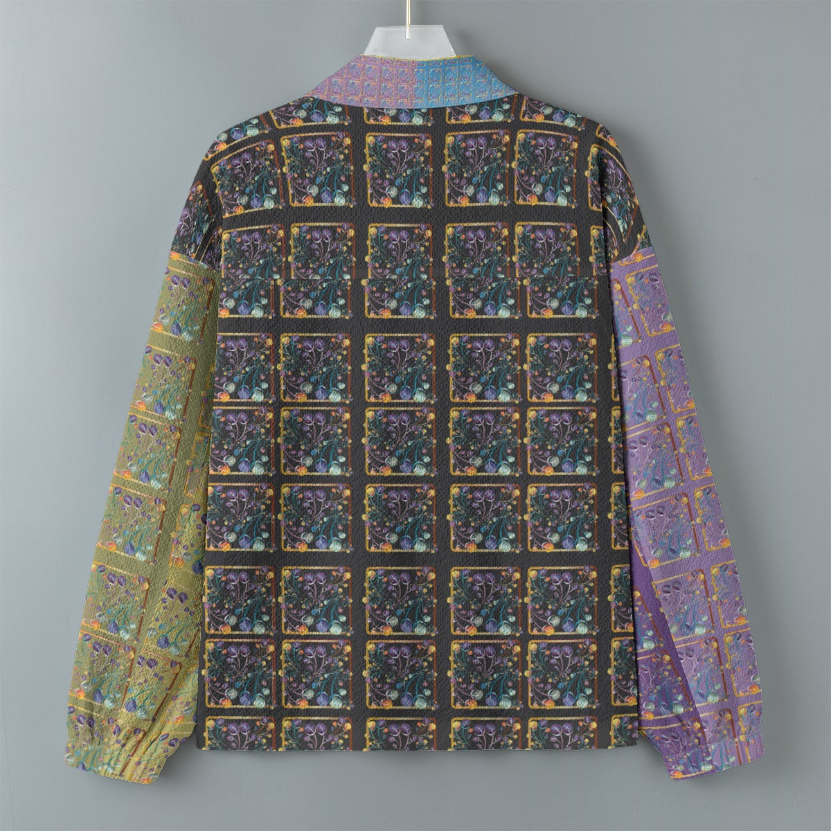 AOP Unisex Casual Lapel Jacket Kukloso Patchwork Collage No 73