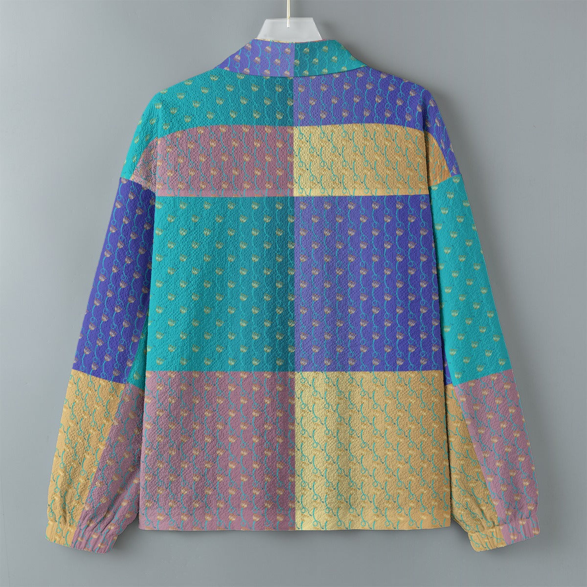 AOP Unisex Casual Lapel Jacket Kukloso Patchwork Collage No 14