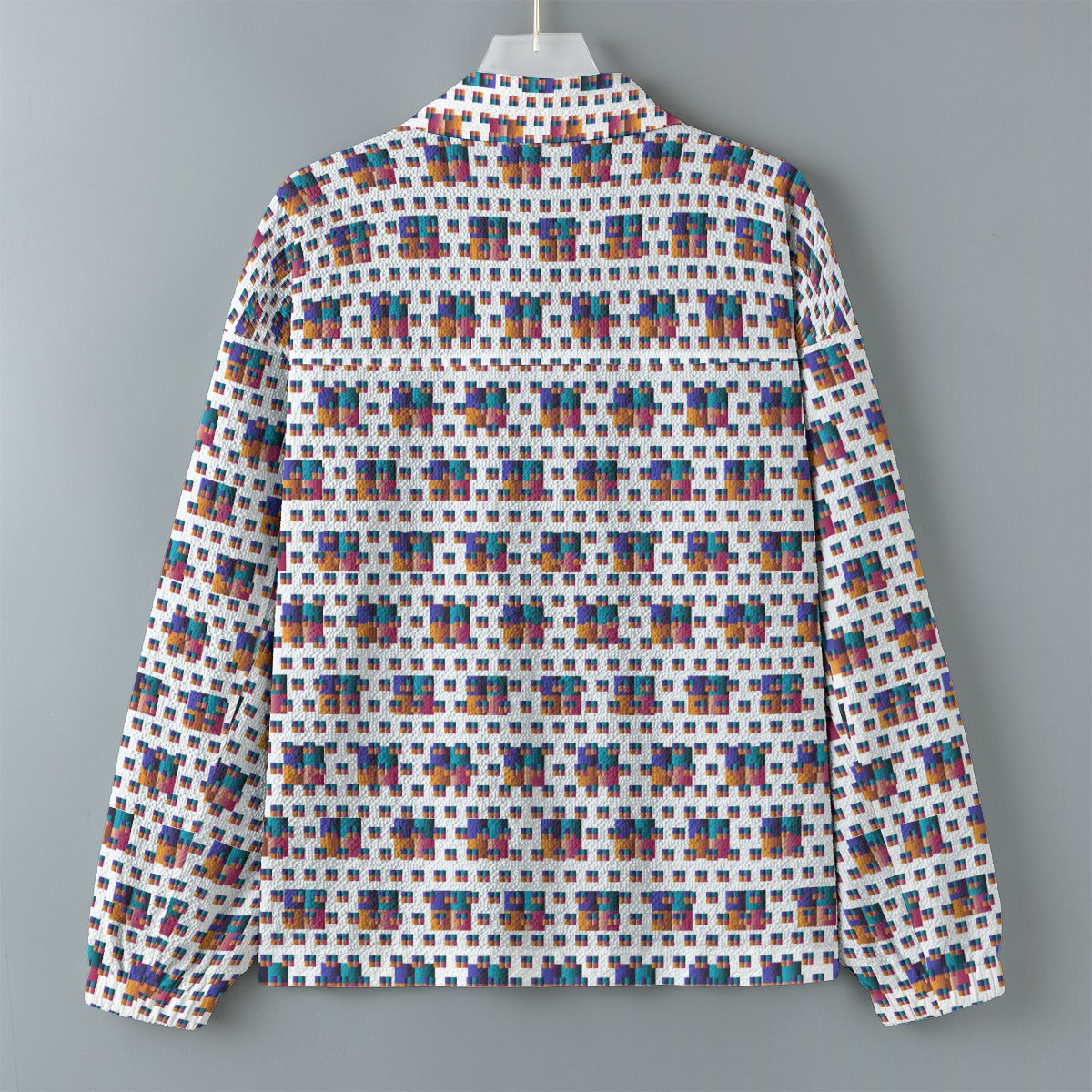 AOP Unisex Casual Lapel Jacket Kukloso Patchwork Collage No 35