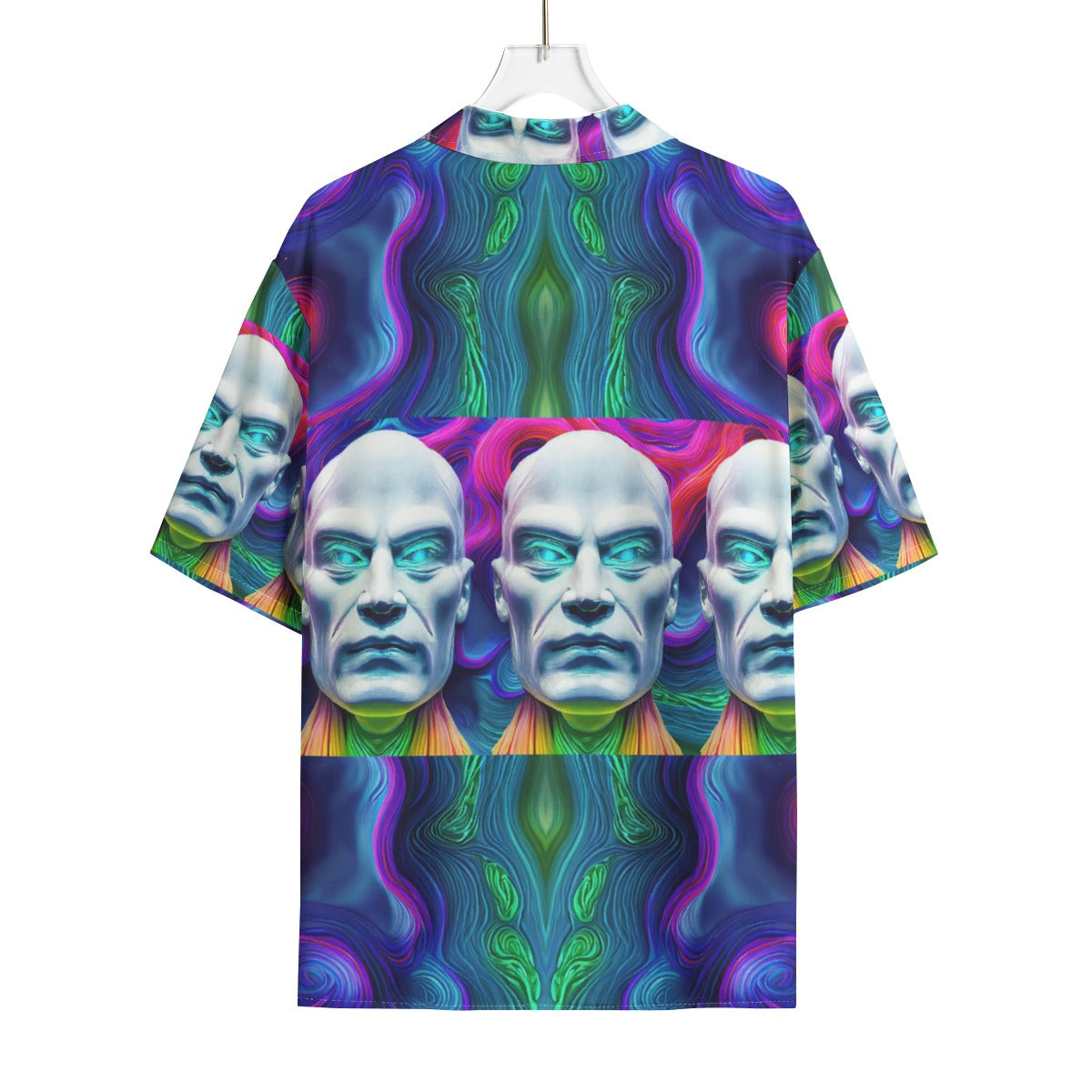 AOP Men's Hawaiian Rayon Shirt Kukloso Space Face No 16