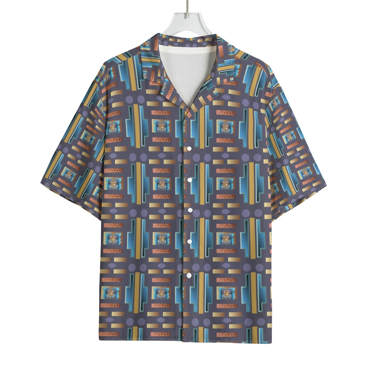 AOP Men's Hawaiian Rayon Shirt Kukloso Geo No 28