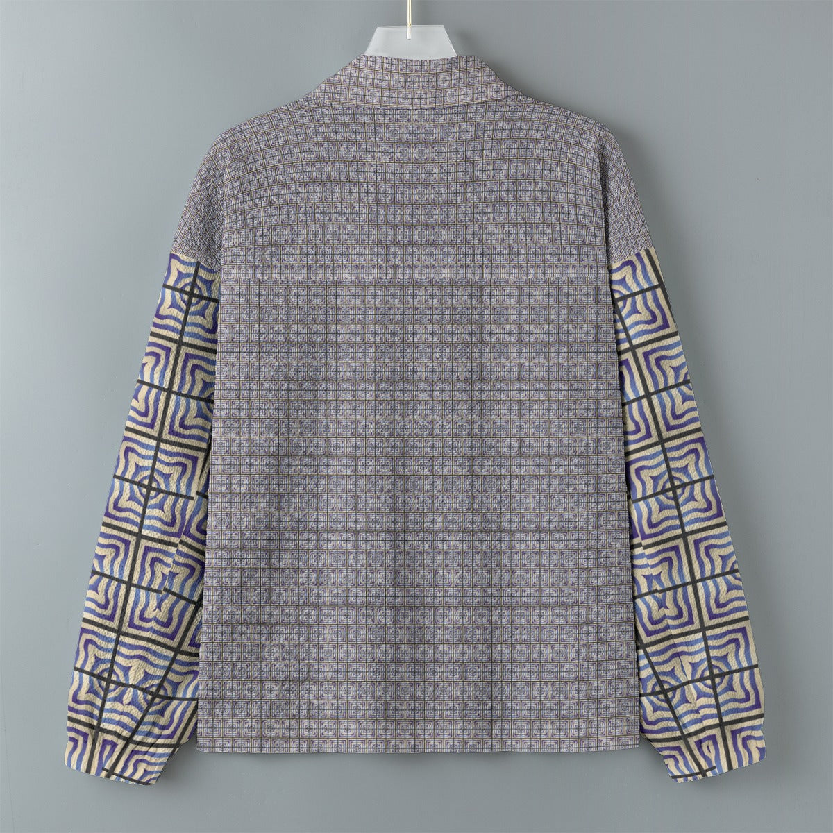 AOP Unisex Casual Lapel Jacket Kukloso Patchwork Collage No 38