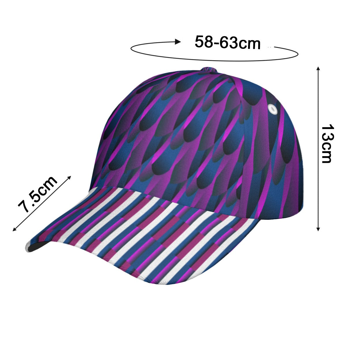 All-Over Unisex Print Peaked Cap With Box Kukloso Abstract Geo No 804