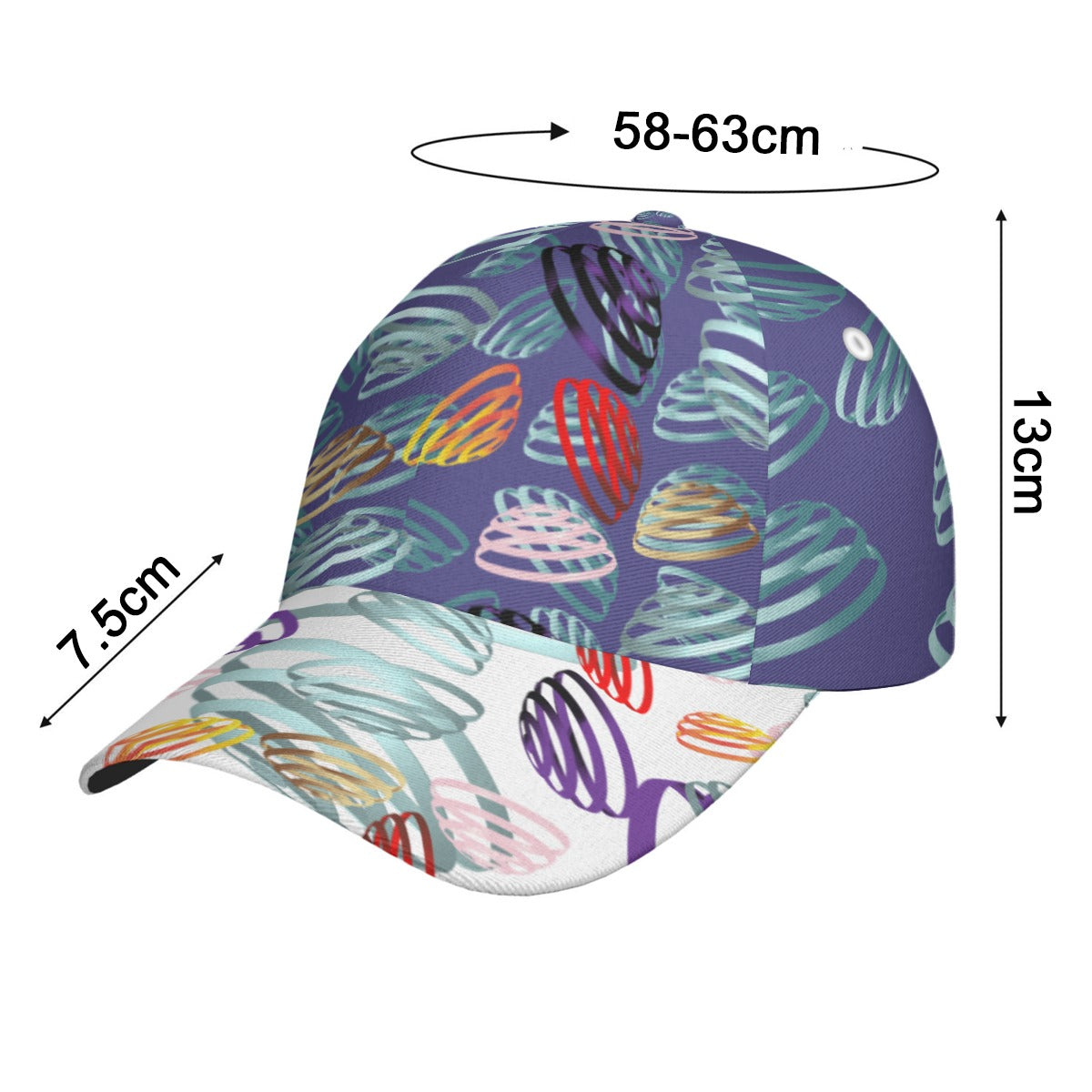 All-Over Unisex Print Peaked Cap With Box Kukloso Abstract Geo No 520