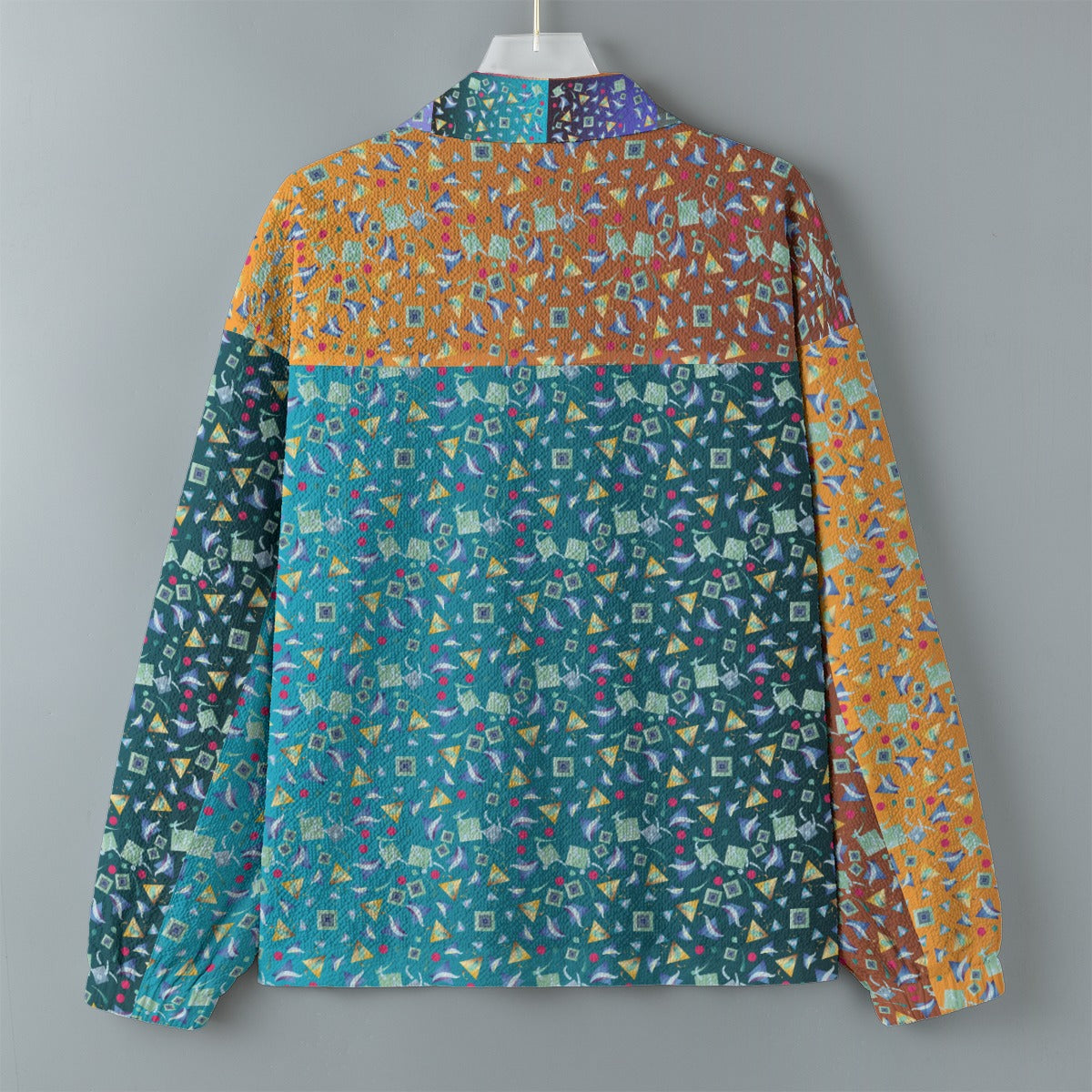 AOP Unisex Casual Lapel Jacket Kukloso Patchwork Collage No 31