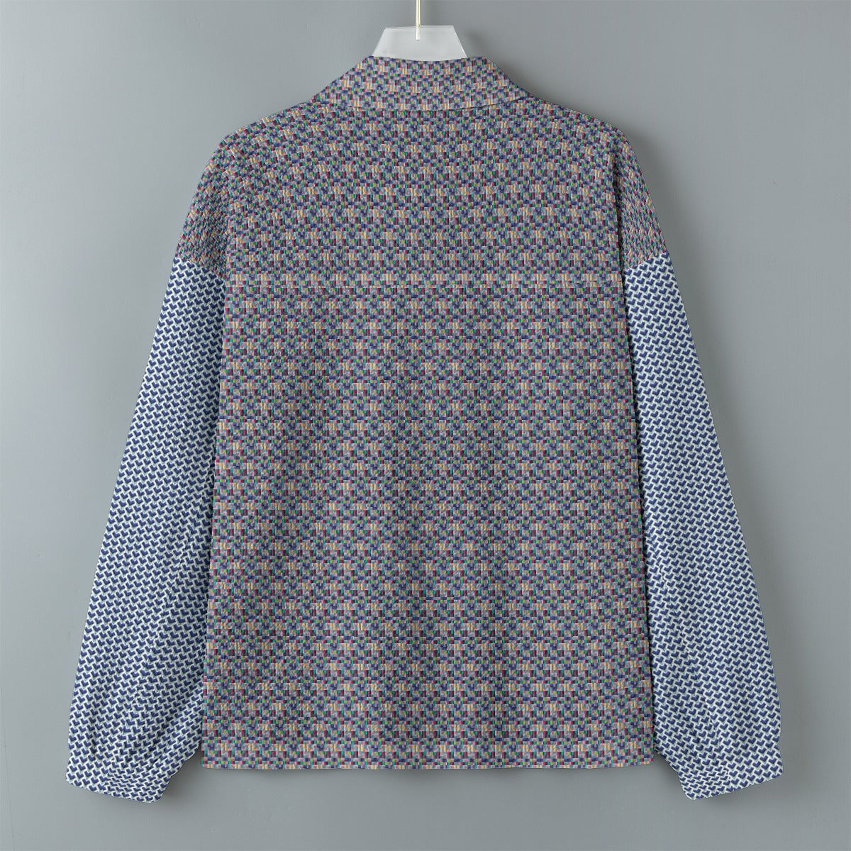 AOP Unisex Casual Lapel Jacket Kukloso Patchwork Collage No 153 B