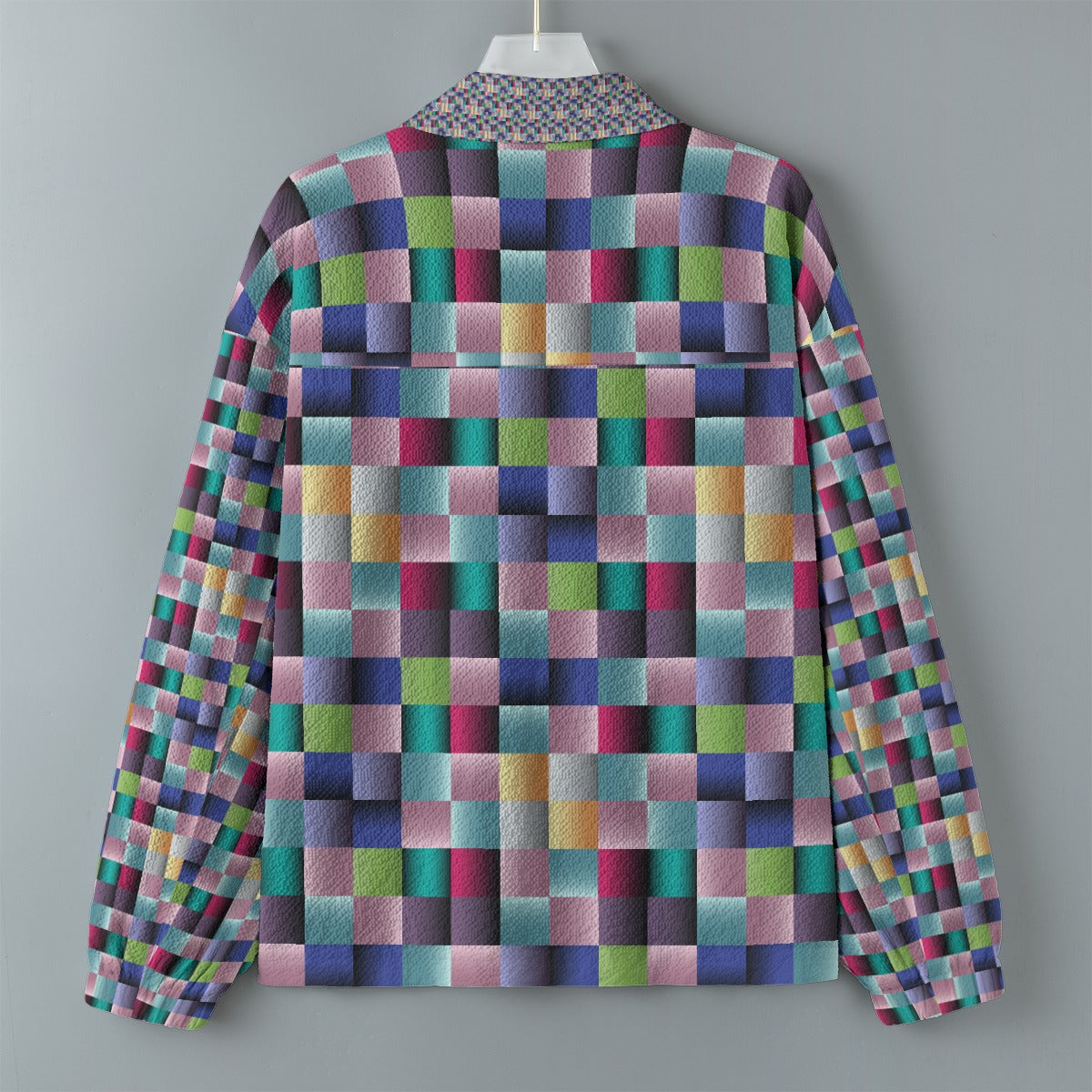 AOP Unisex Casual Lapel Jacket Kukloso Patchwork Collage No 153 A