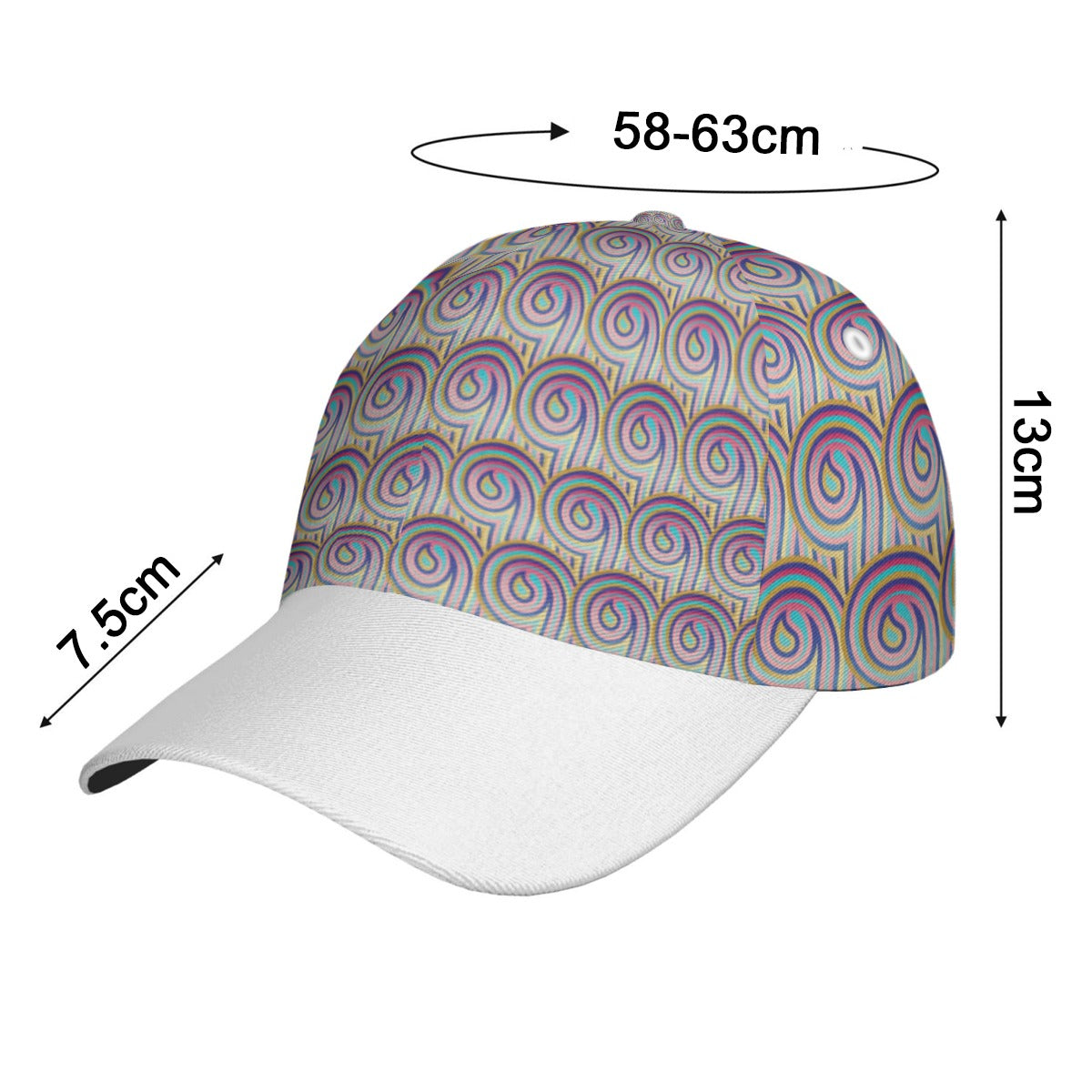 All-Over Unisex Print Peaked Cap With Box Kukloso Abstract Geo No 85
