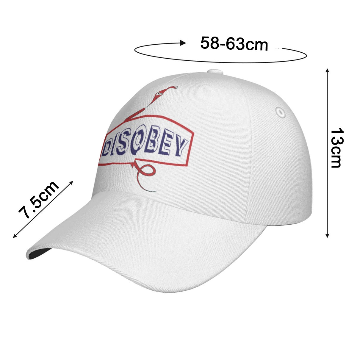 All-Over Print Peaked Cap With Box Kukloso Disobey Logo w/Snake White