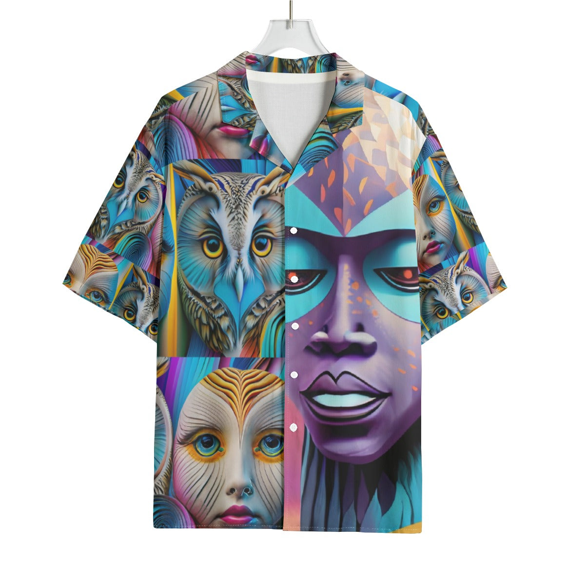 AOP Men's Hawaiian Rayon Shirt Kukloso Cubist Faces No 11