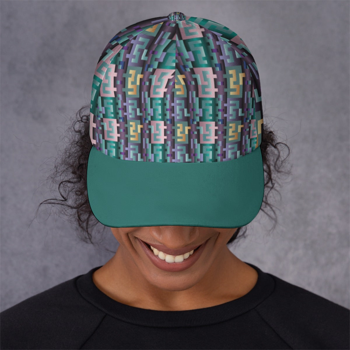 All-Over Print Unisex Peaked Cap With Box Kukloso Unisex Geo Abstract No 532