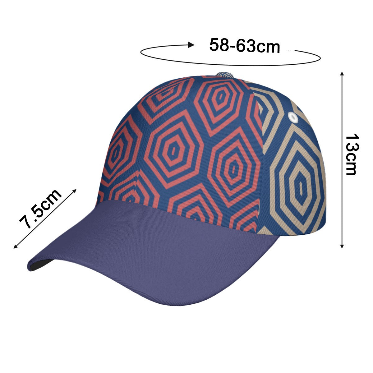 All-Over Unisex Print Peaked Cap With Box Kukloso Abstract Geo No 552