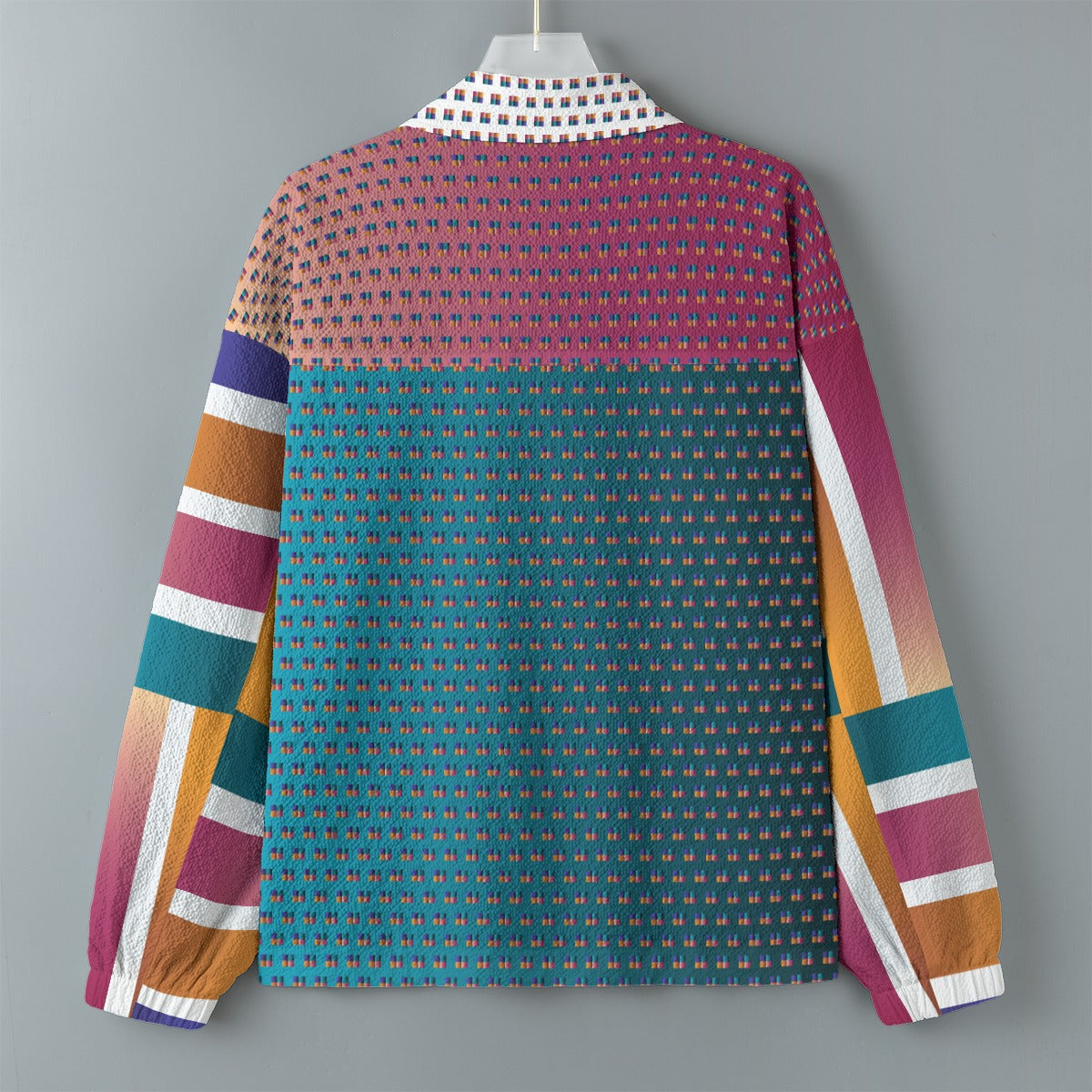 AOP Unisex Casual Lapel Jacket Kukloso Patchwork Collage No 32