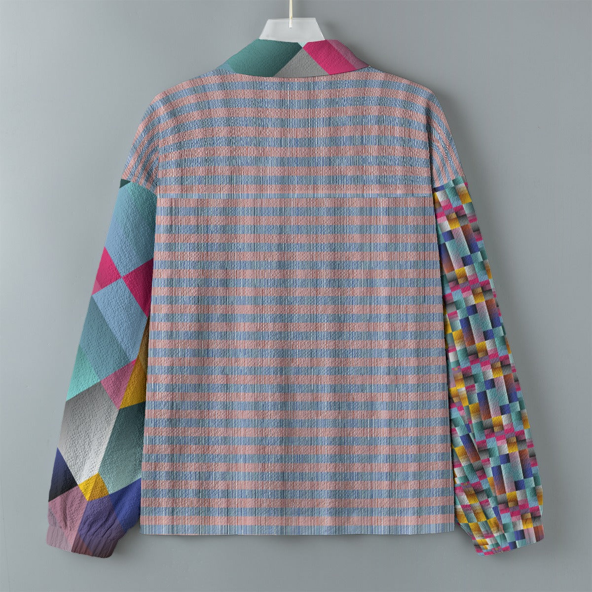 AOP Unisex Casual Lapel Jacket Kukloso Patchwork Collage No 153 E