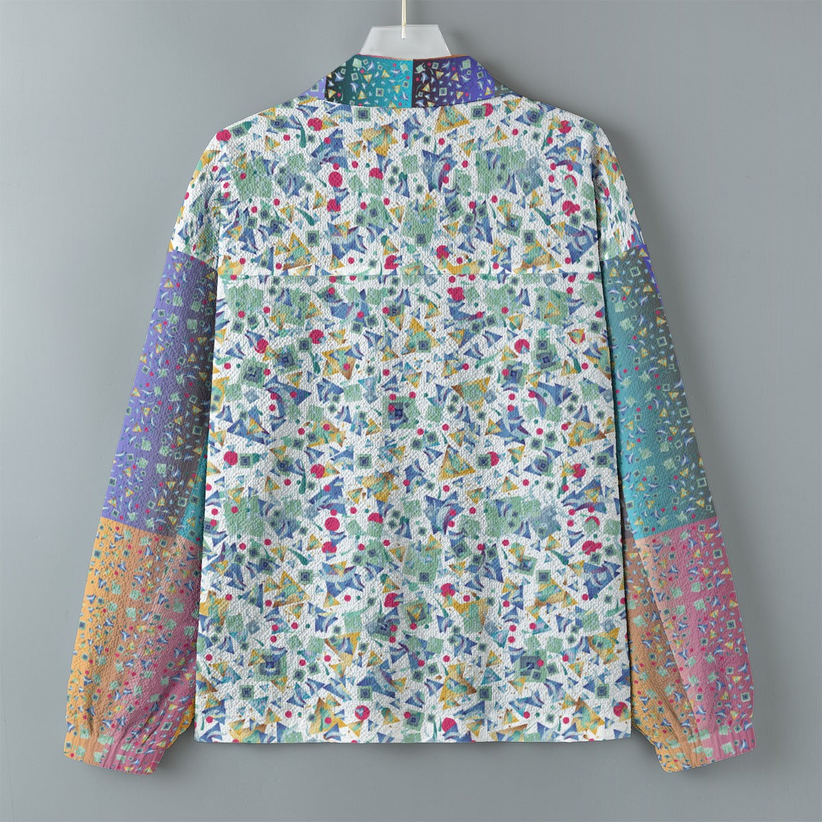 AOP Unisex Casual Lapel Jacket Kukloso Patchwork Collage No 30