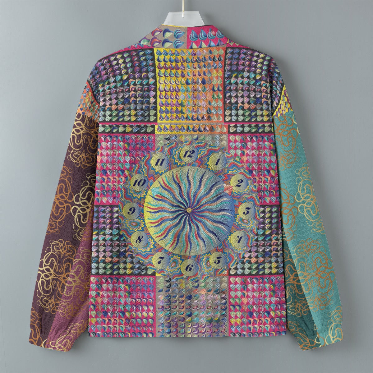 AOP Unisex Casual Lapel Jacket Kukloso Patchwork Collage No 2