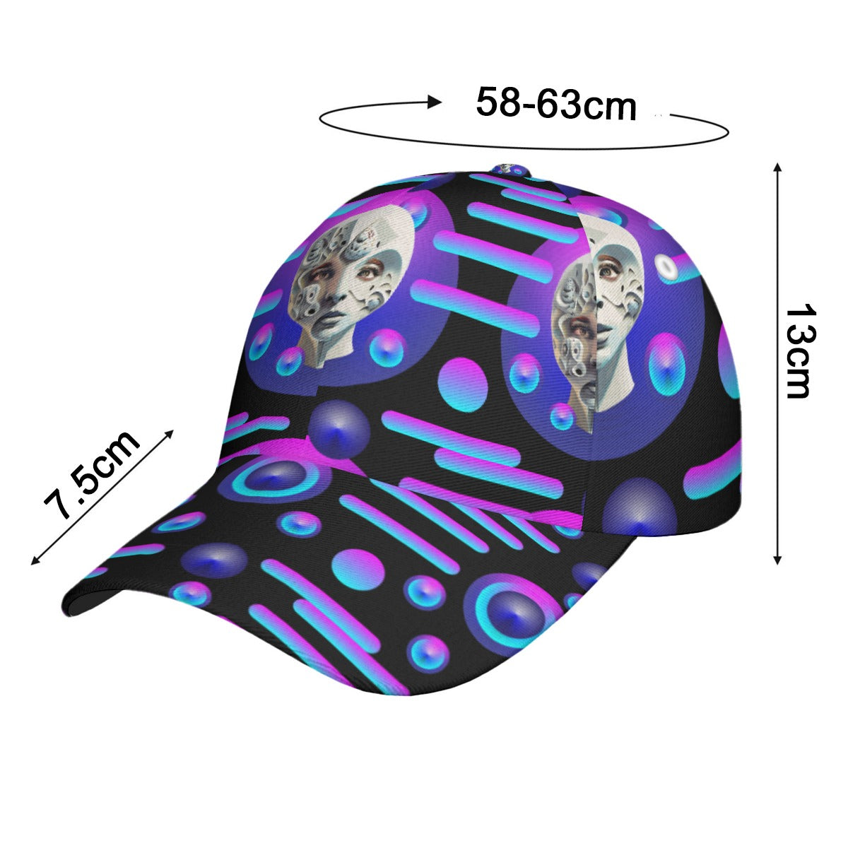 All-Over Print Unisex Peaked Cap With Box Kukloso Geo Abstract No 291