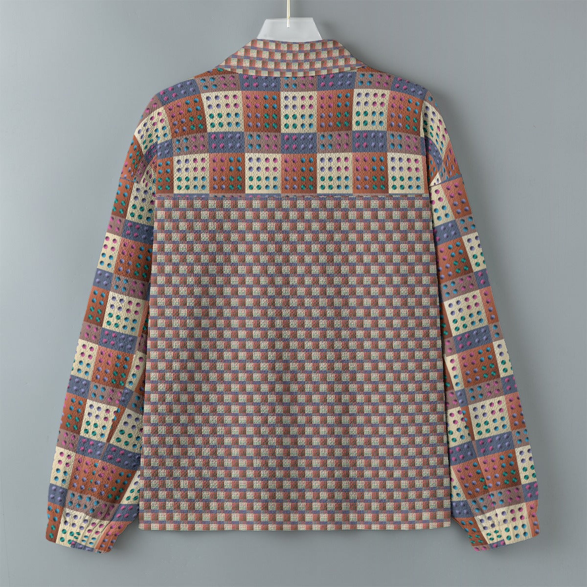 AOP Unisex Casual Lapel Jacket Kukloso Patchwork Collage No 23