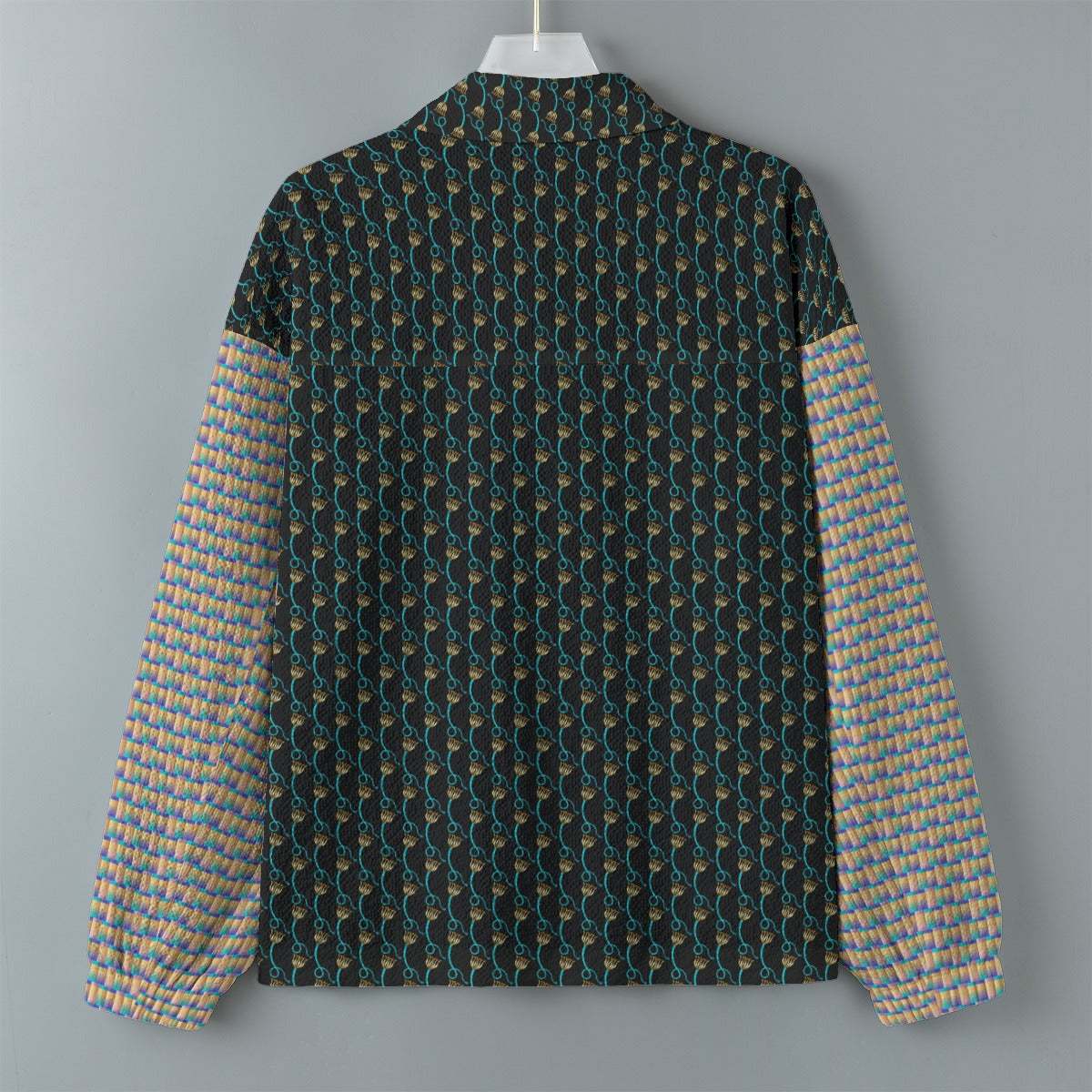 AOP Unisex Casual Lapel Jacket Kukloso Patchwork Collage No 13