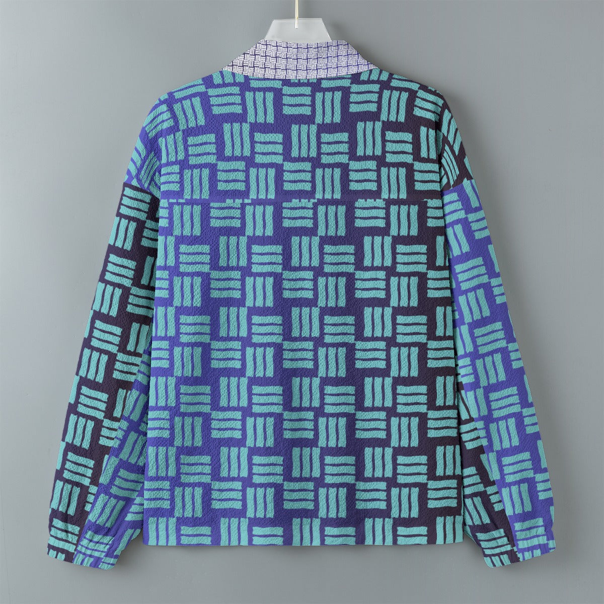 AOP Unisex Casual Lapel Jacket Kukloso Patchwork Collage No 53