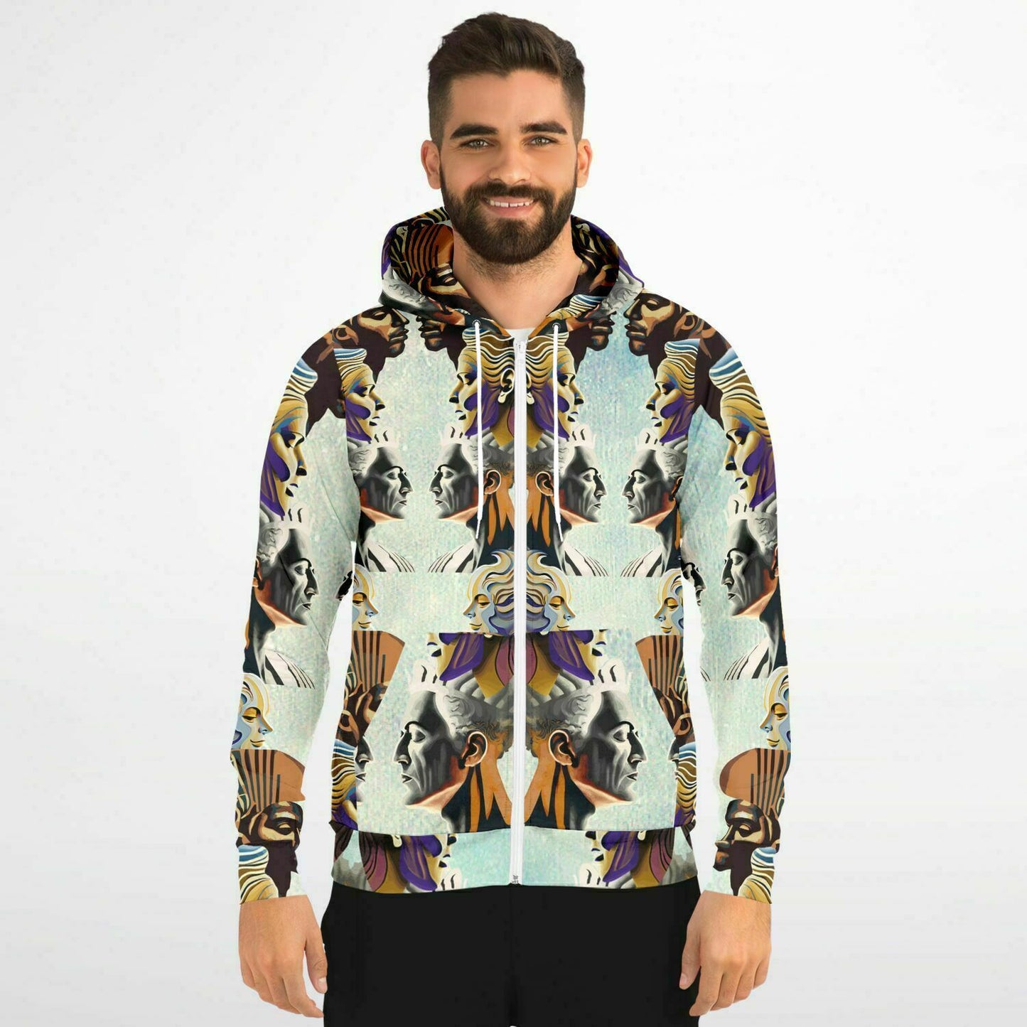 Fashion Zip-Up Hoodie - AOP Kukloso Ancients series No 7 - Free Shipping