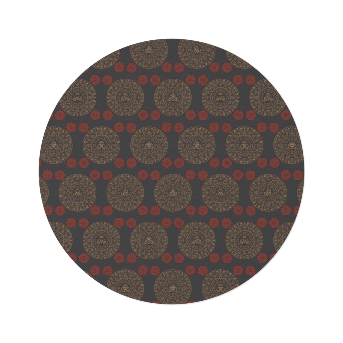 Round Rug Kukloso Mandala No 2 Dark Gray Free Shipping