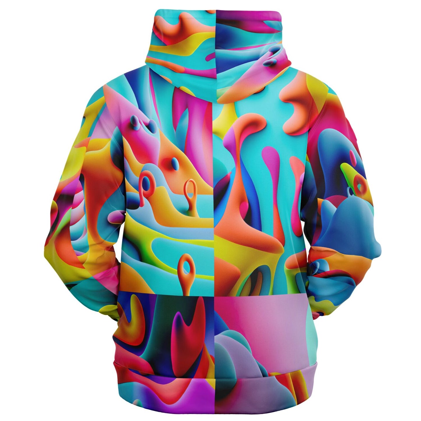 Fashion Zip-Up Hoodie - AOP Kukloso Got Color Multicolored Large Pattern - Free Shipping