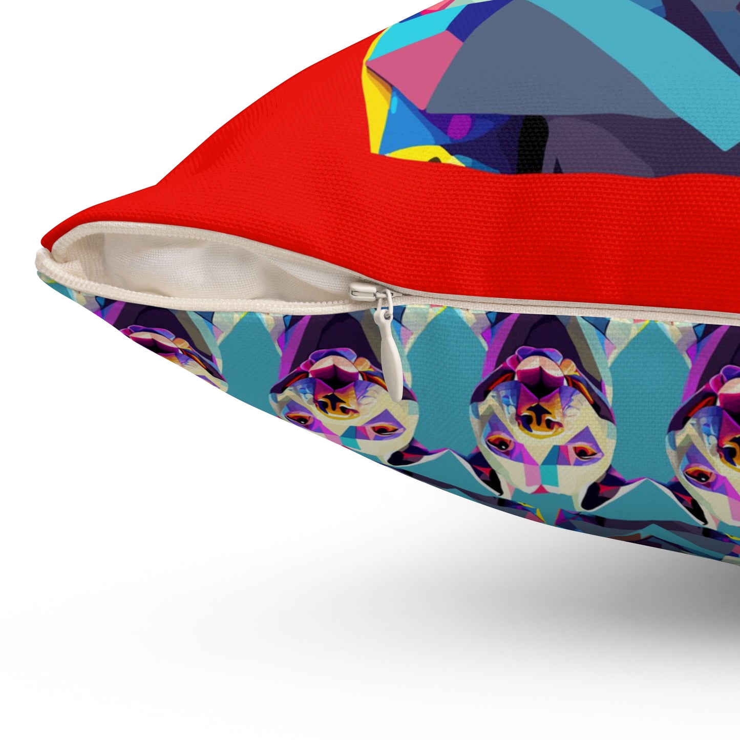 Spun Polyester Square Pillow Kukloso Pit Bull Terrier Dog - Free Shipping