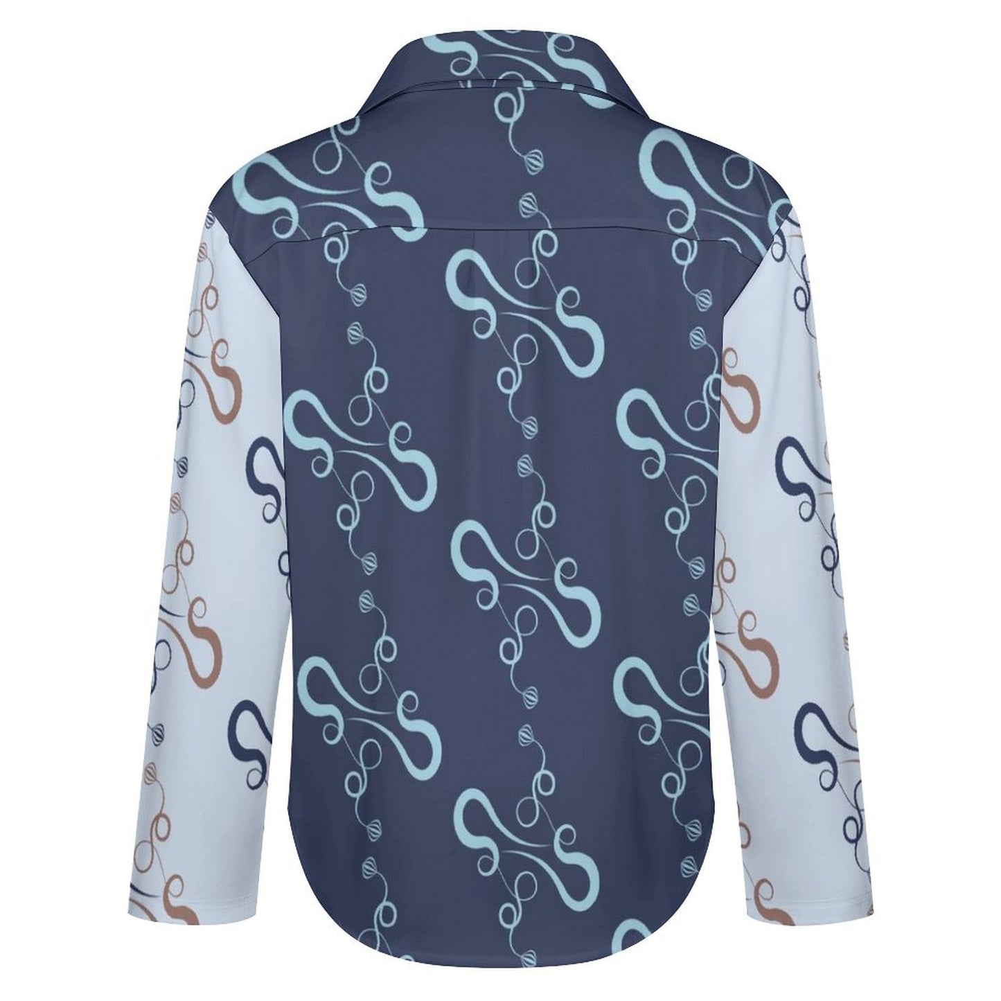 Long Sleeve Shirt Blouse Kukloso Abstract No 778