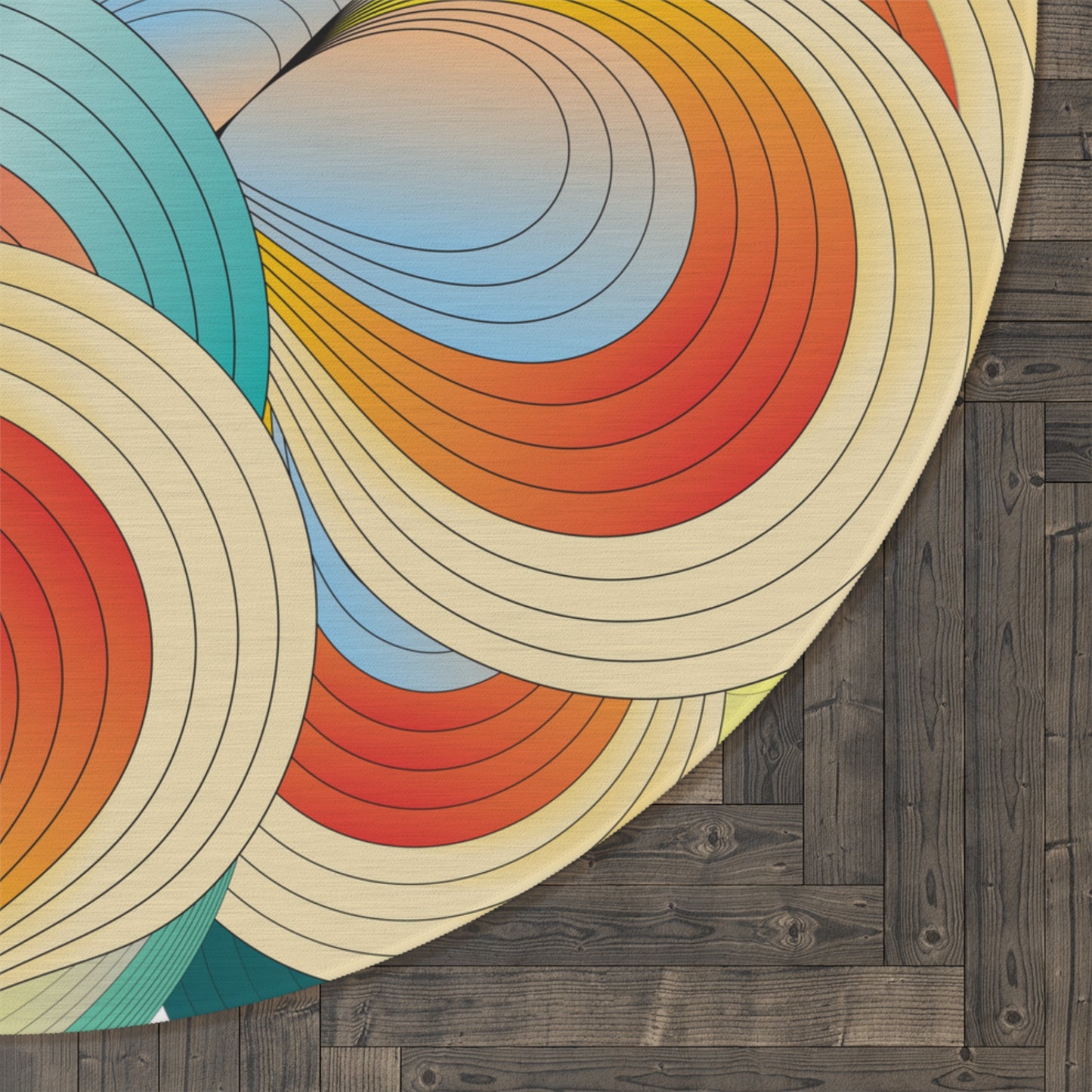 Round Rug Kukloso Ice Cream Swirls No 60 Free Shipping