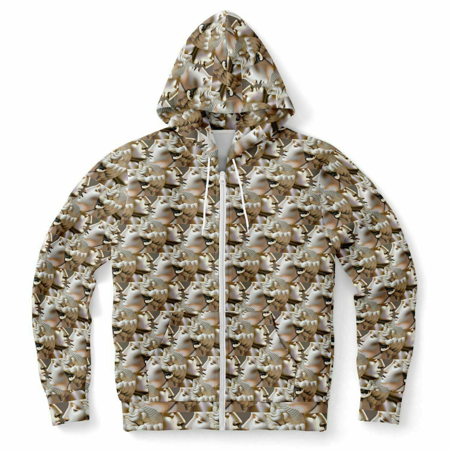 Fashion Zip-Up Hoodie - AOP Kukloso Roman Faces No 1 - Free Shipping