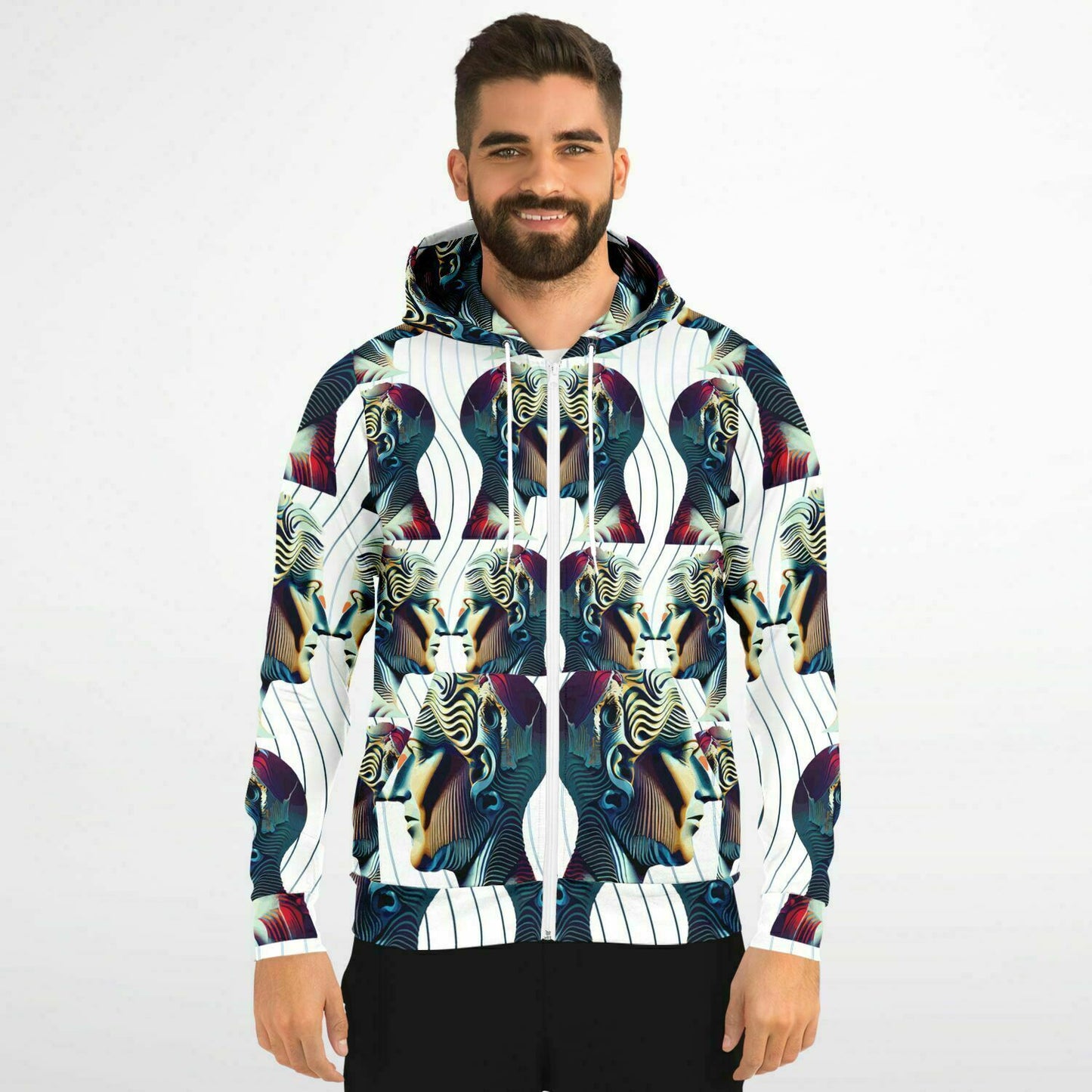 Fashion Zip-Up Hoodie - AOP Kukloso Ancients series No 6 - Free Shipping