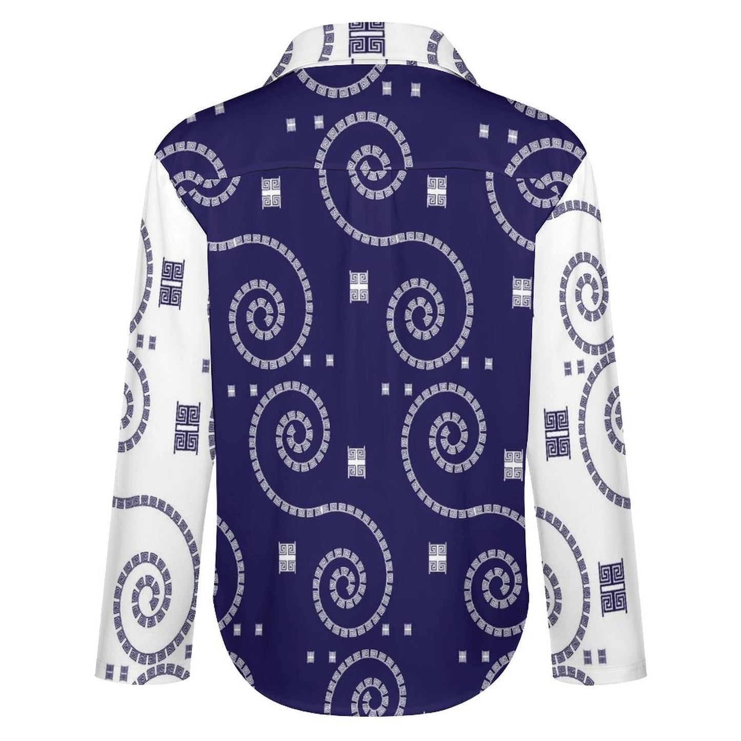 Long Sleeve Shirt Blouse Kukloso Abstract No 696