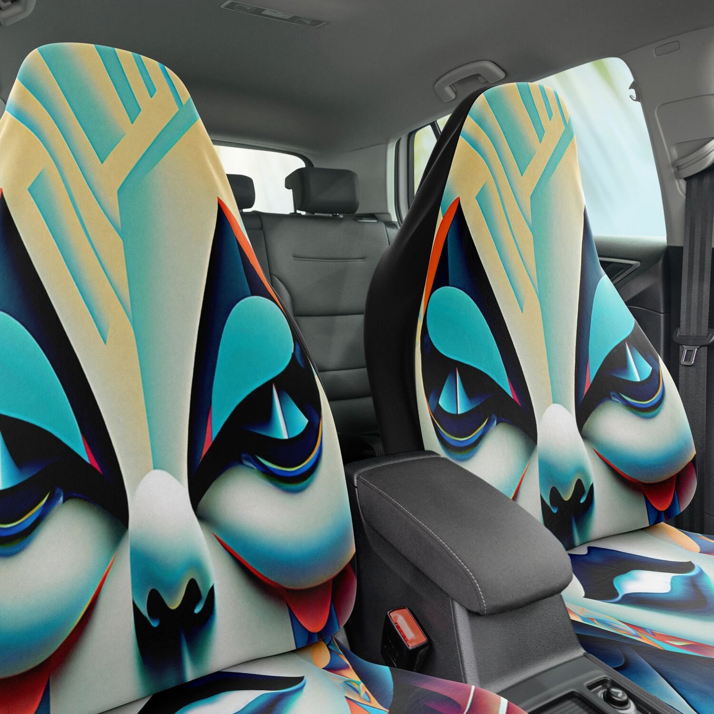 Car Seat Cover - AOP Kukloso Cubist Faces series No 10 - Free Shipping