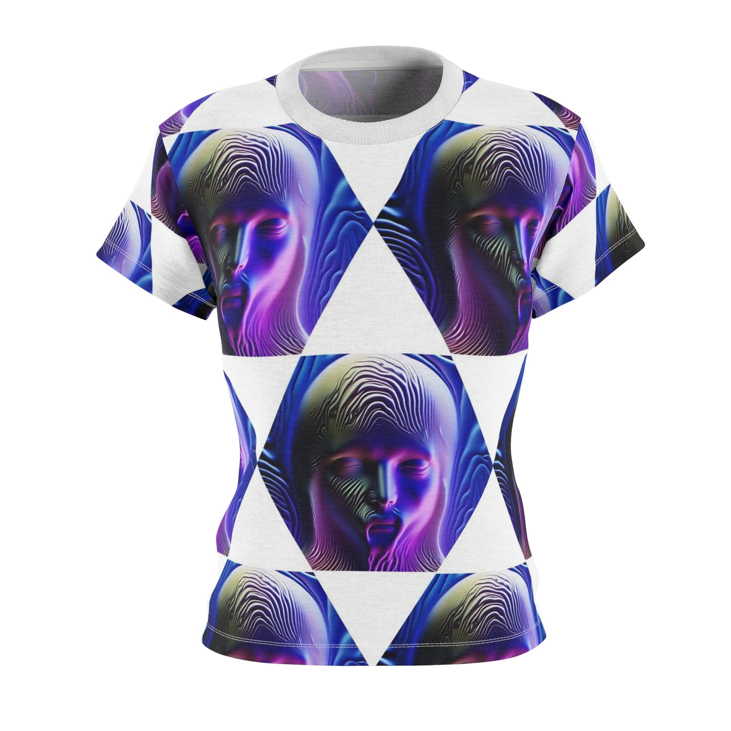 Women's Cut & Sew Tee (AOP) Kukloso Space Face No 8 - Free Shipping