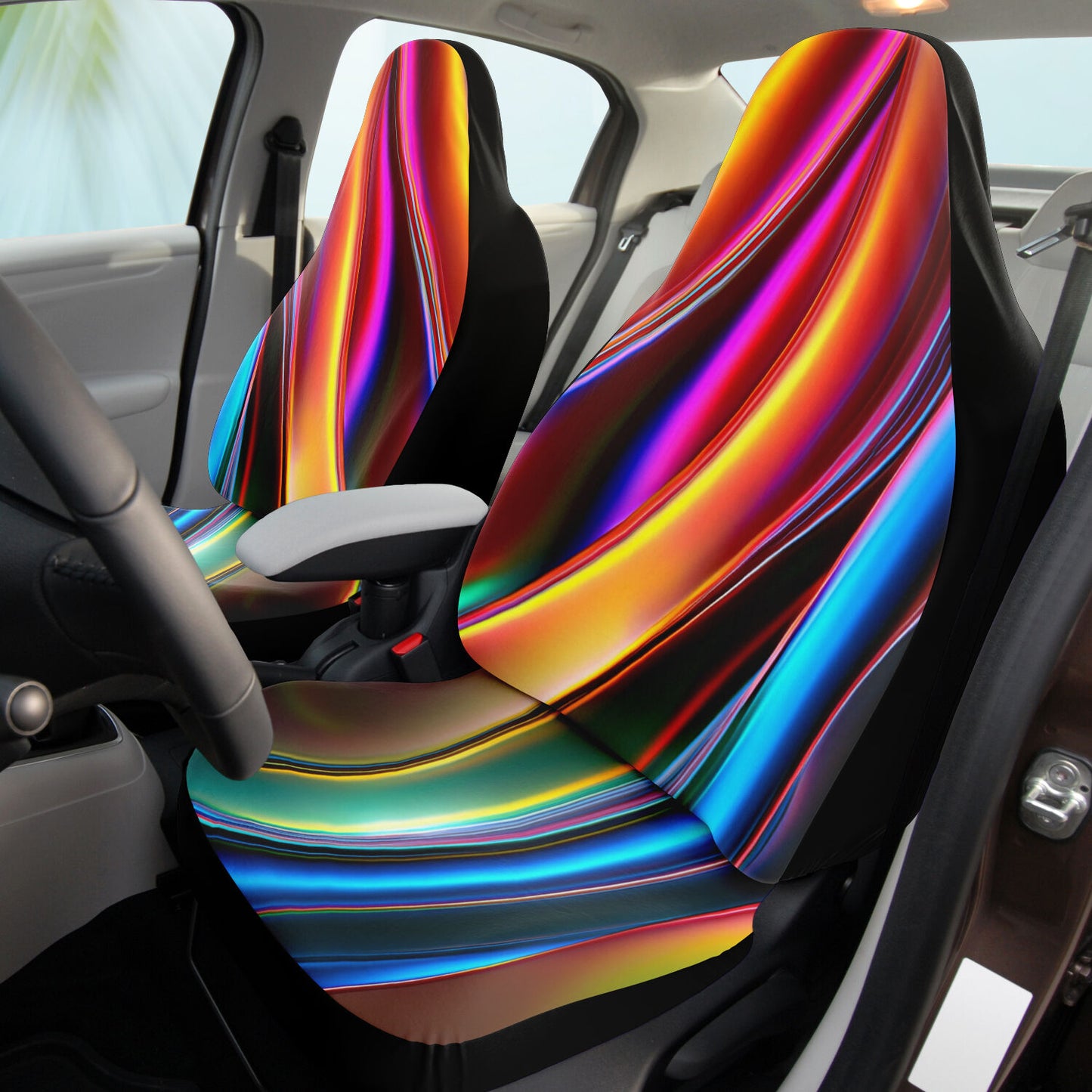 Car Seat Cover - AOP Kukloso Color Flows series No 9 a rainbow of colors - Free Shipping