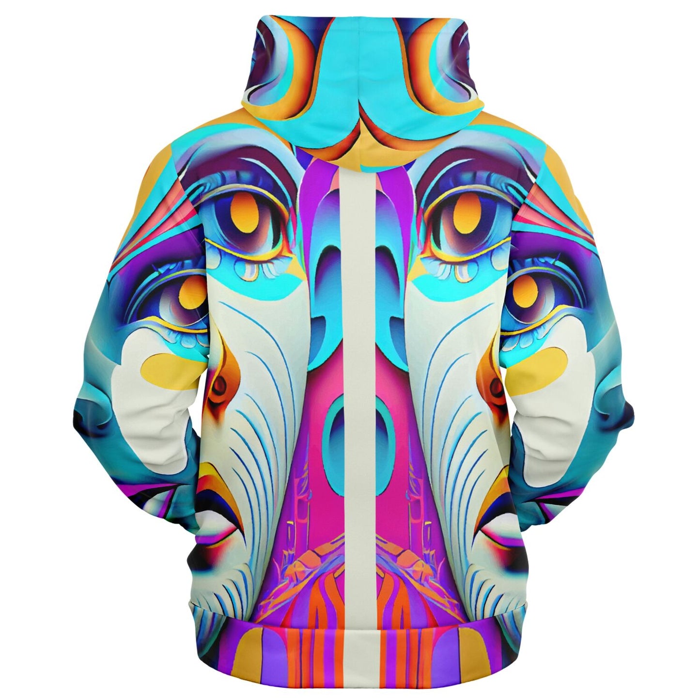 Fashion Zip-Up Hoodie - AOP Kulloso Cubist Faces No 8 - Free Shipping