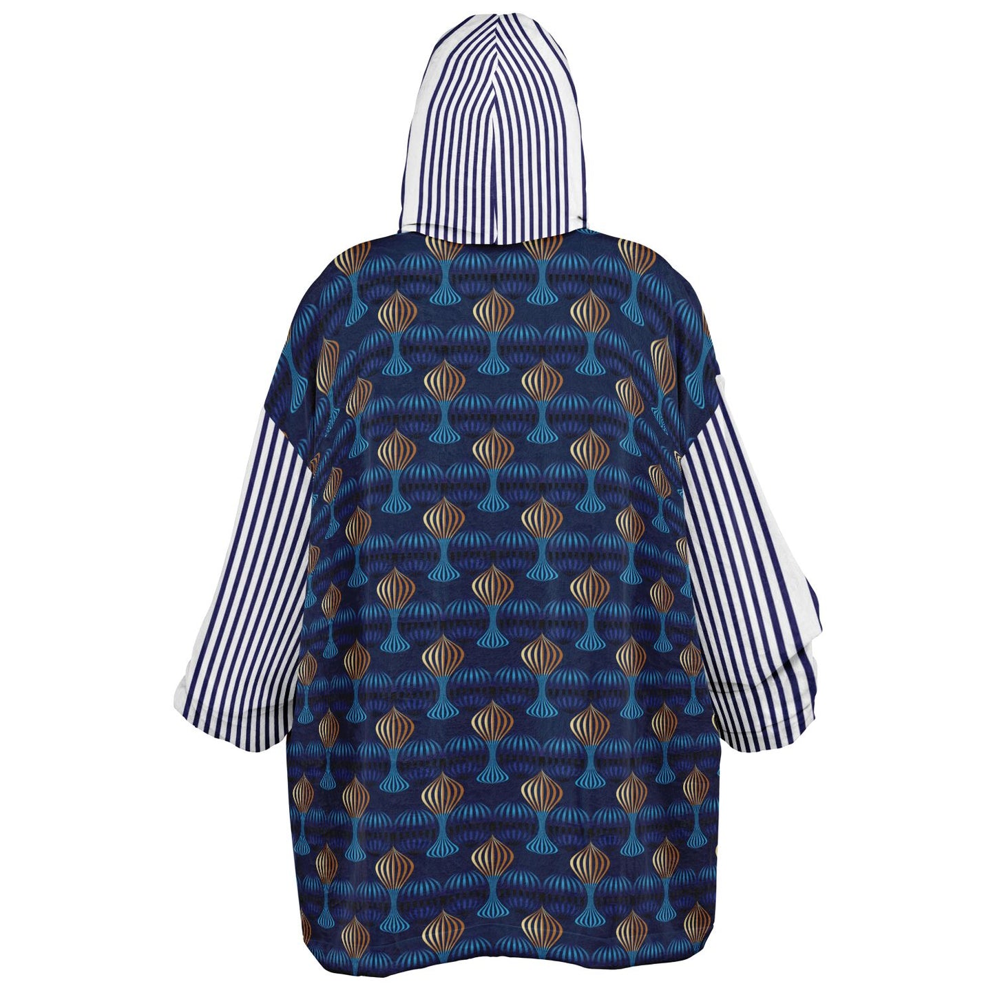 Snug Hoodie Economy - AOP Kukloso Fleuron Blue - Gold No 1 Large Pattern - Free Shipping
