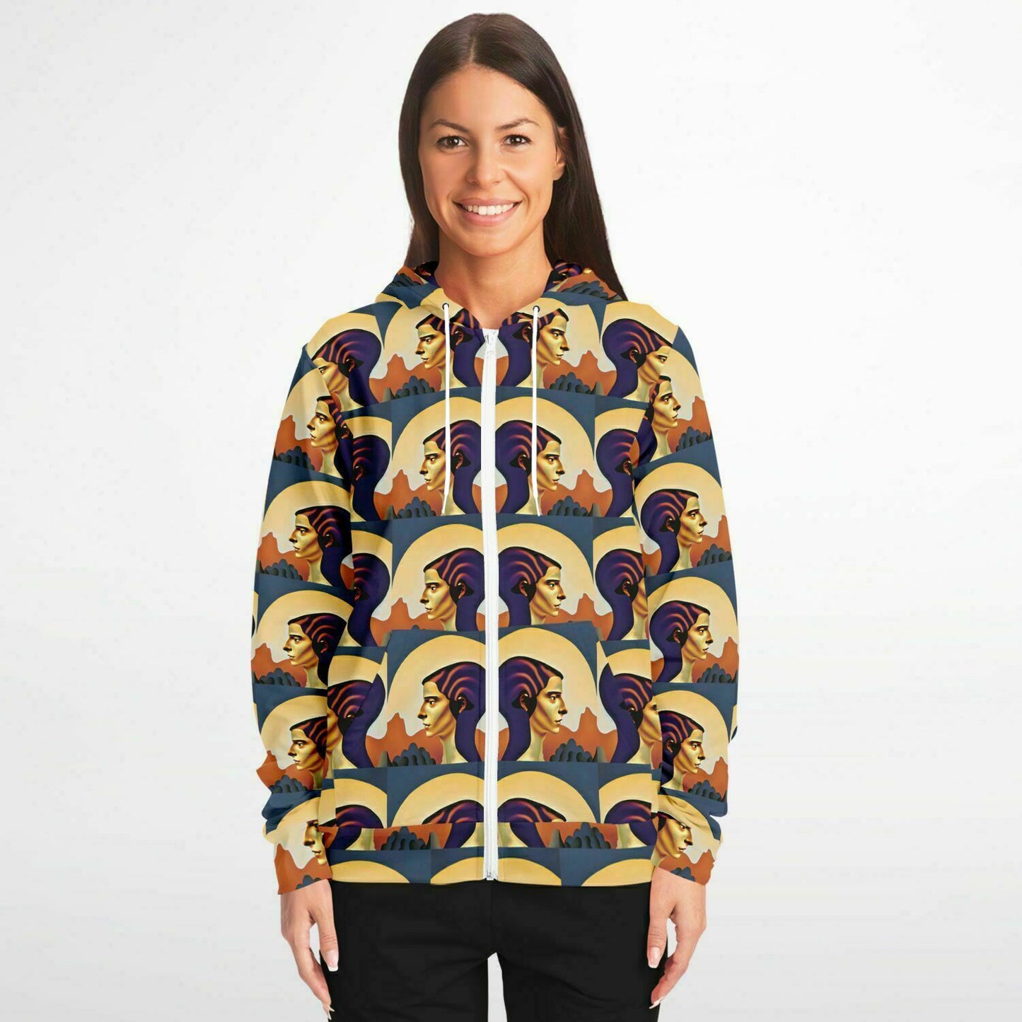 Fashion Zip-Up Hoodie - AOP Kukloso Ancients series No 2 - Free Shipping