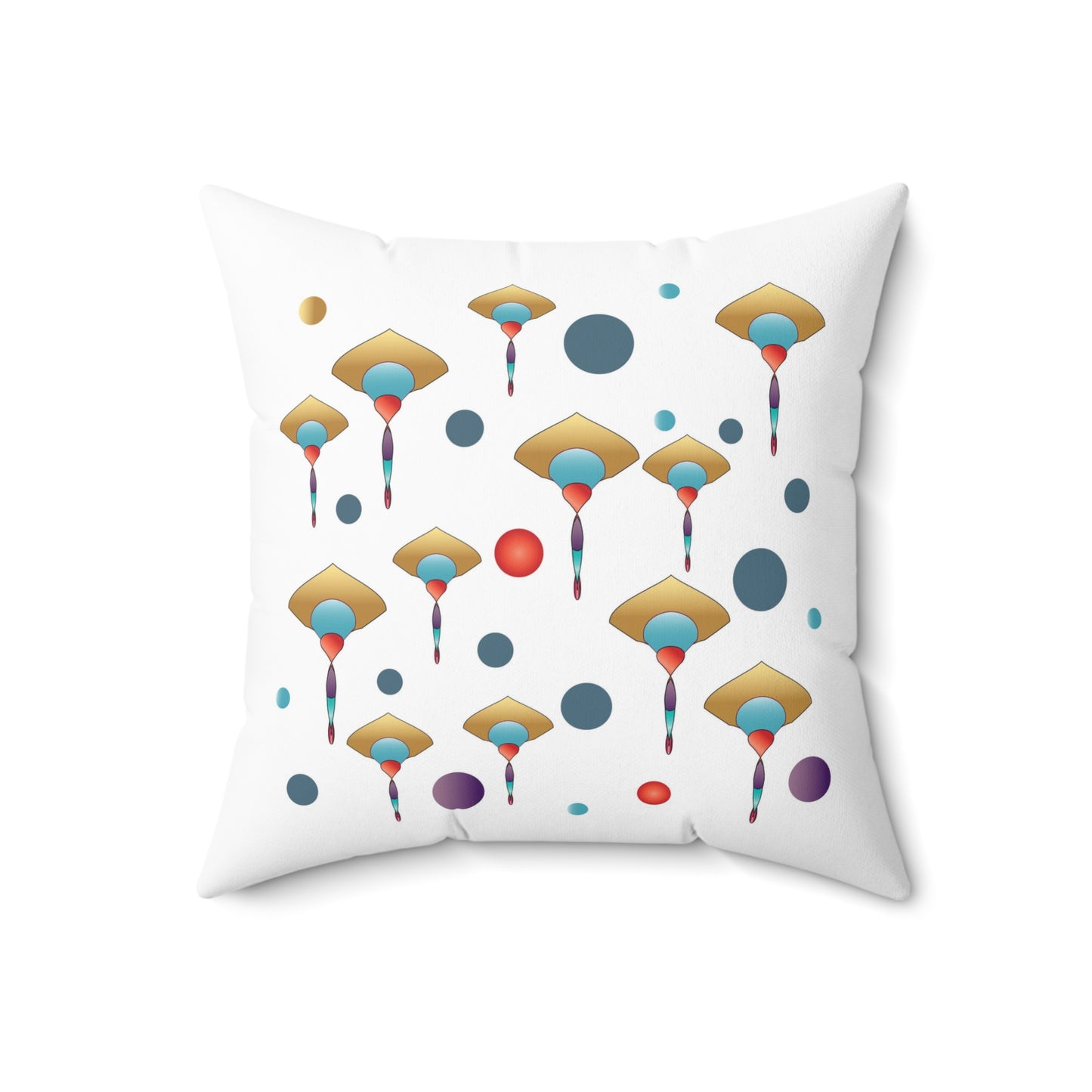 Spun Polyester Square Pillow Kukloso Abstractical No 15 - Free Shipping