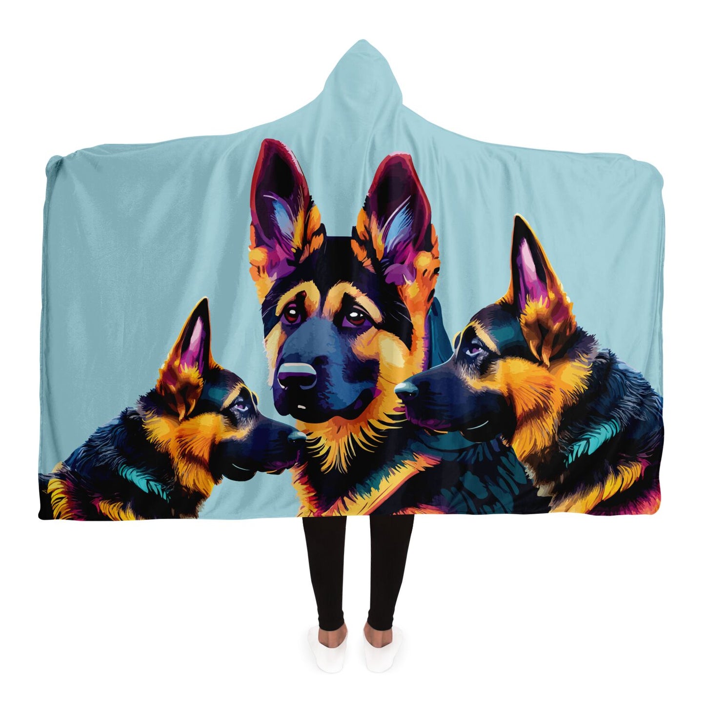 Hooded Blanket - AOP Kukloso German Sheperd Adult No 3 A - Free Shipping