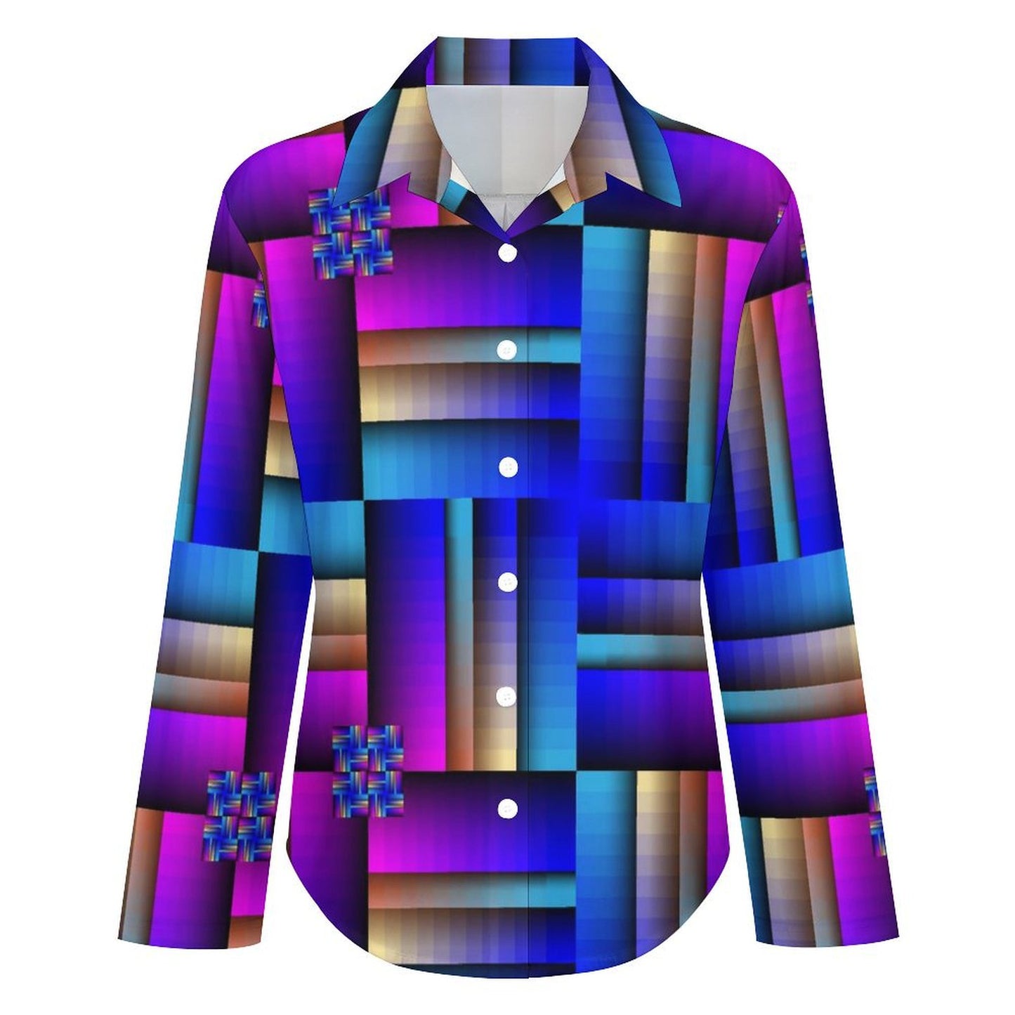 Long Sleeve Shirt Blouse Kukloso Abstract No 713