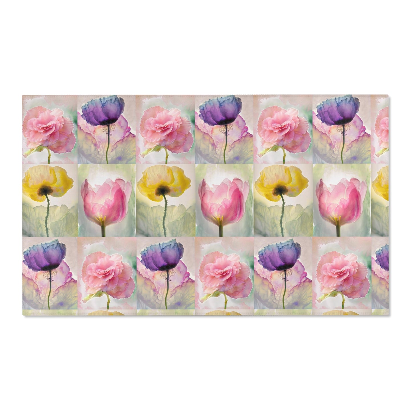 Area Rugs Kukloso Pastel Watercolor Florals - Free Shipping