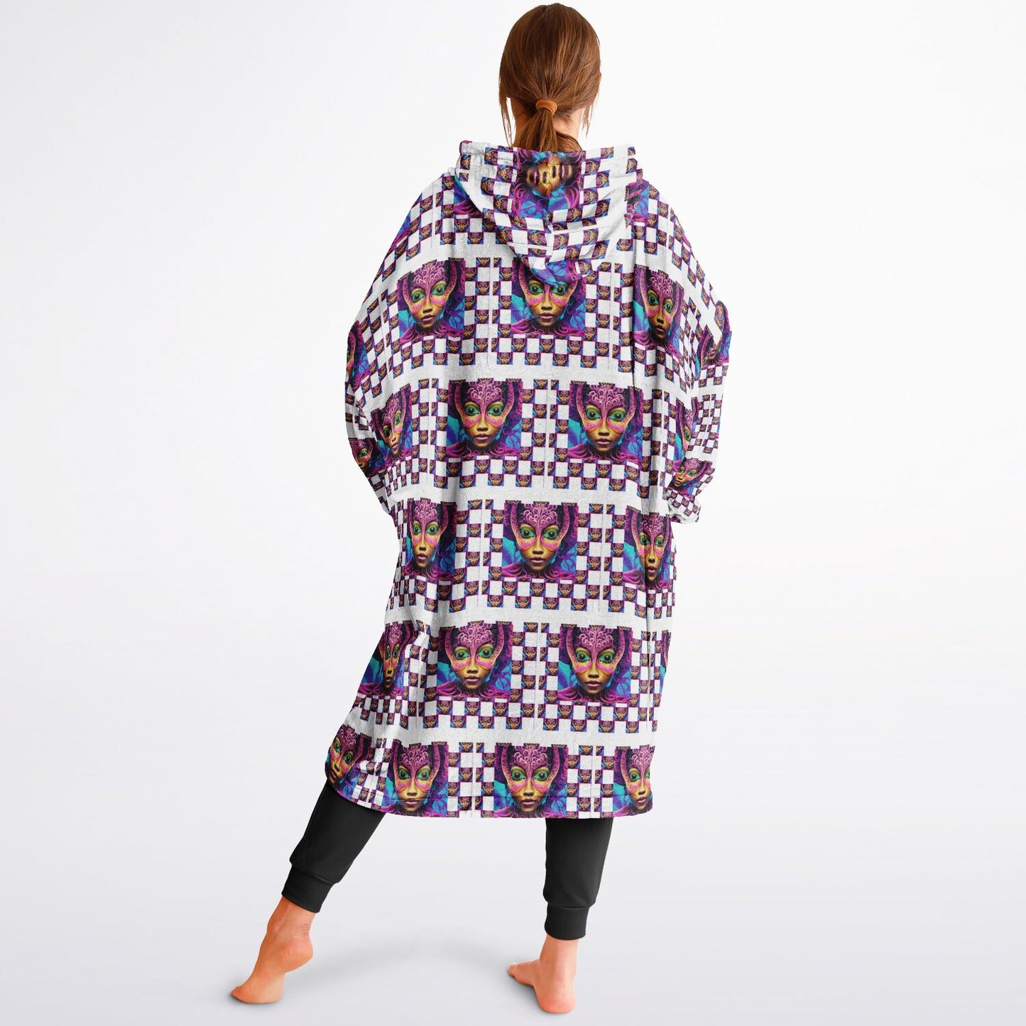 Snug Hoodie Economy - AOP Kukloso Space Faces No 21 A - Free Shipping