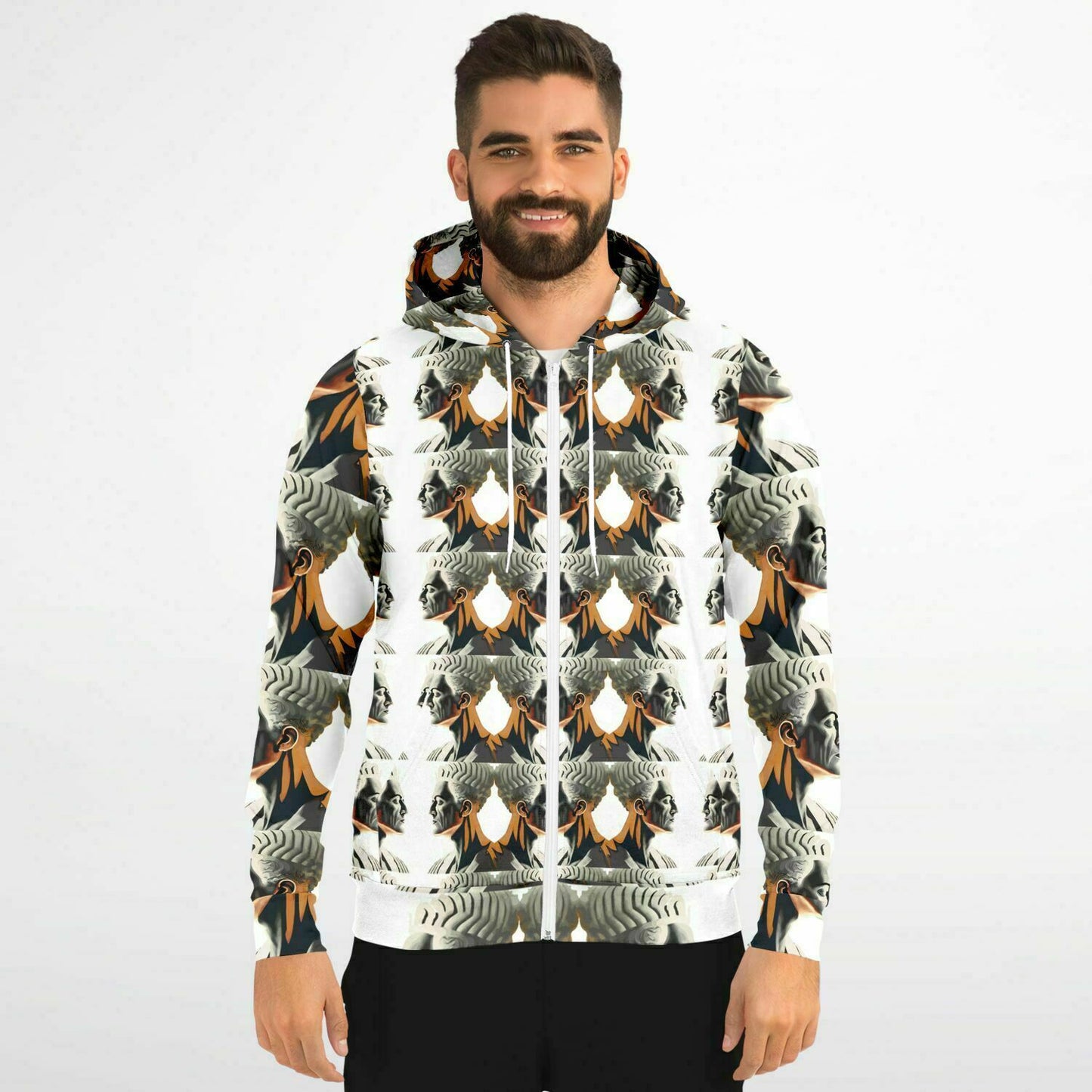 Fashion Zip-Up Hoodie - AOP Kukloso Ancients series No 4 - Free Shipping